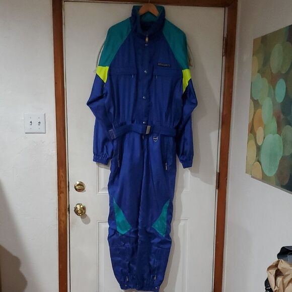 Vintage Descente Ski Suit In Retro Blue And Green - Picture 1 of 16